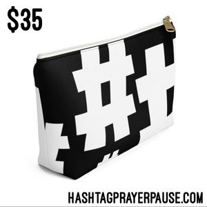 #PrayerPause Black Cloud Accessory Pouch T-bottom